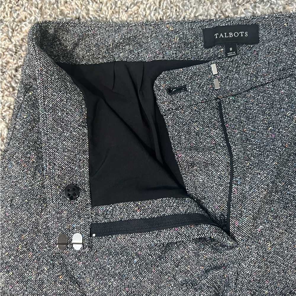 Talbots Preppy Classic Tweed Gray‎ Pants Trousers - Picture 9 of 15
